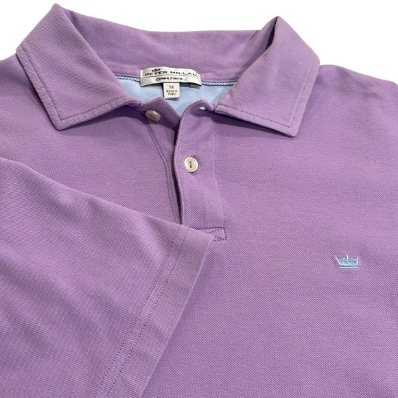 Peter Millar Crown Finish Polo Shirt SZ M Purple - Picture 1 of 6